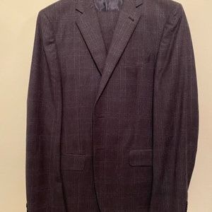 Navy Plaid Joseph Abboud 2 Piece Suit 40L